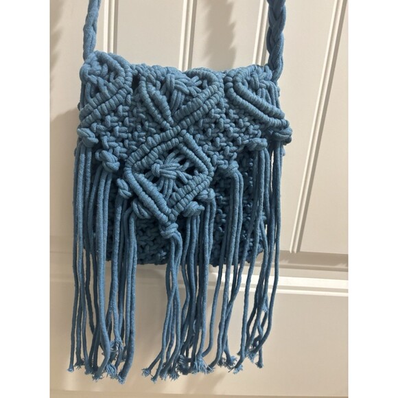 Kabooka Macrame Tale sling bag Crossbody Blue - Picture 2 of 7